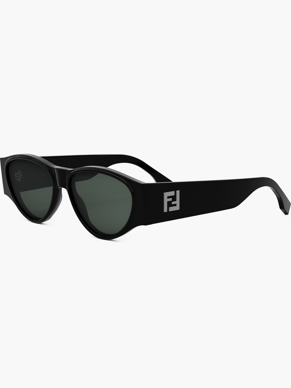 Fendi Black Sunglasses with Dark Green Lenses for Men